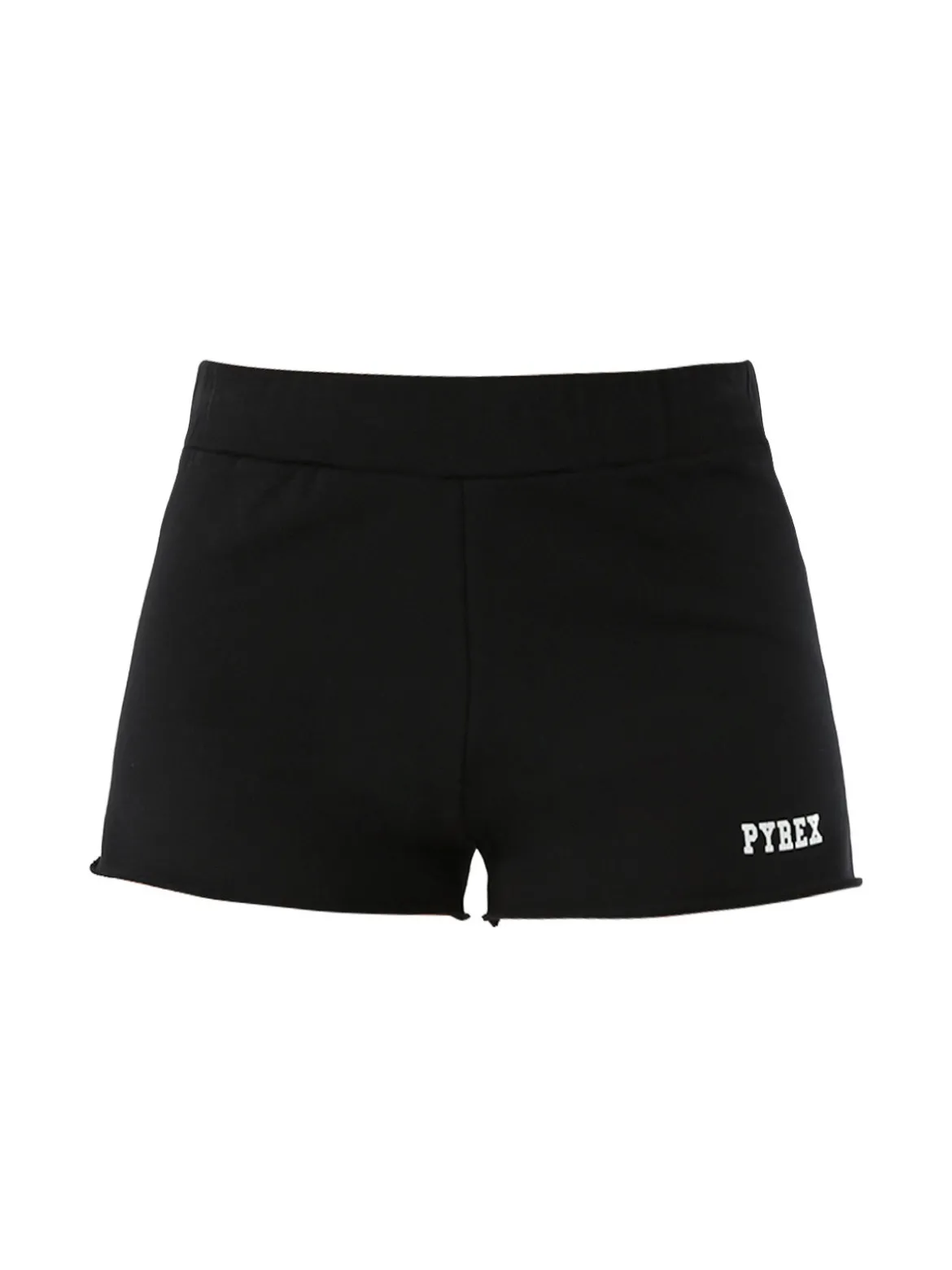 Pyrex Shorts donna in cotone con logo - nero