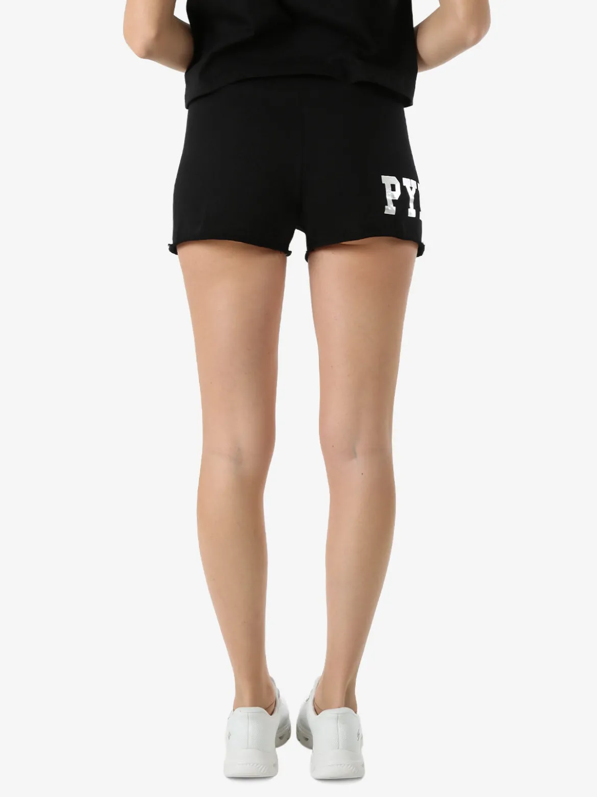Pyrex Shorts donna in cotone con logo - nero