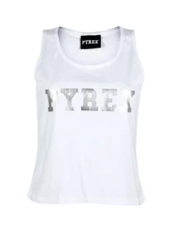 Pyrex Top donna sportivo in cotone con logo