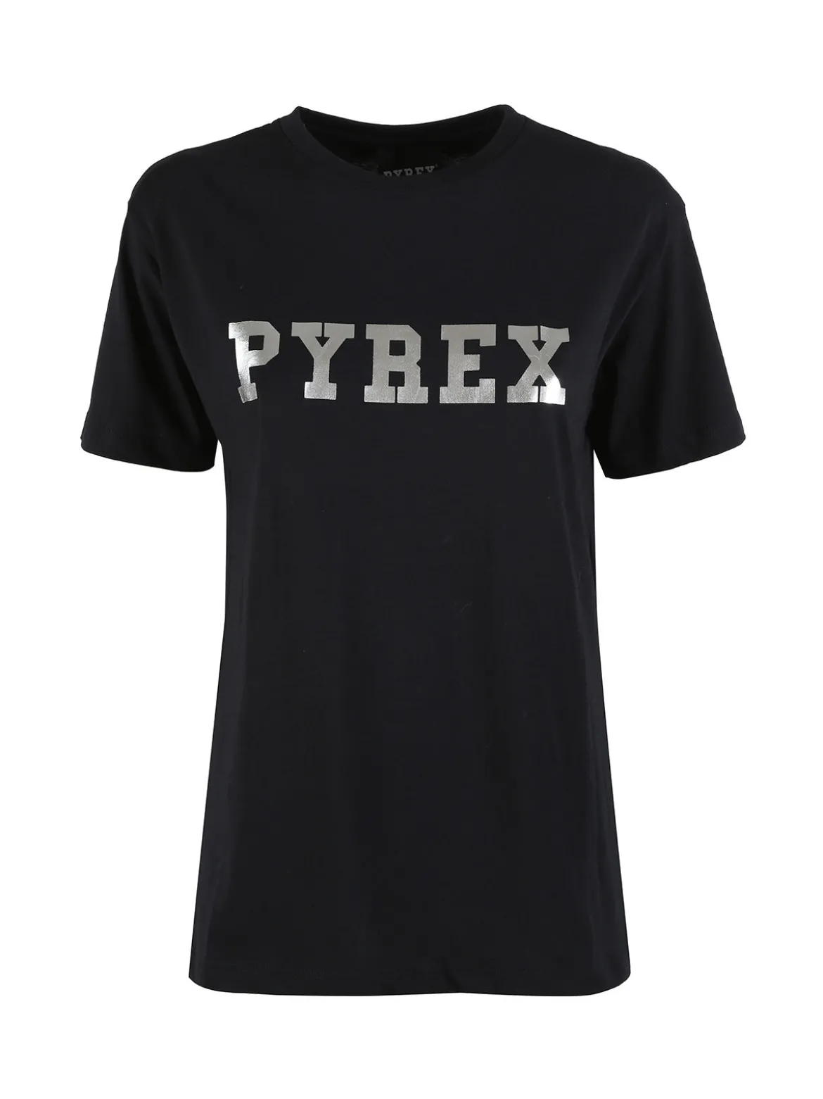 Pyrex T-shirt donna in cotone con logo - nero