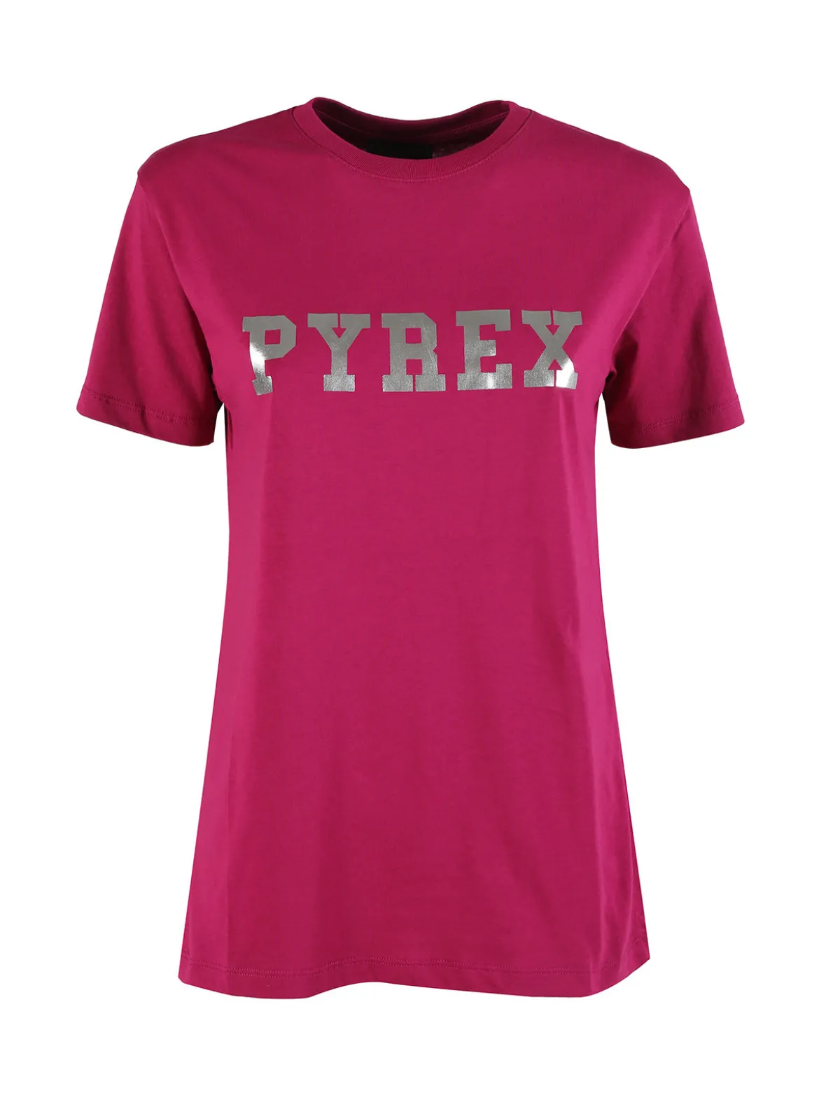 Pyrex T-shirt donna in cotone con logo - porpora