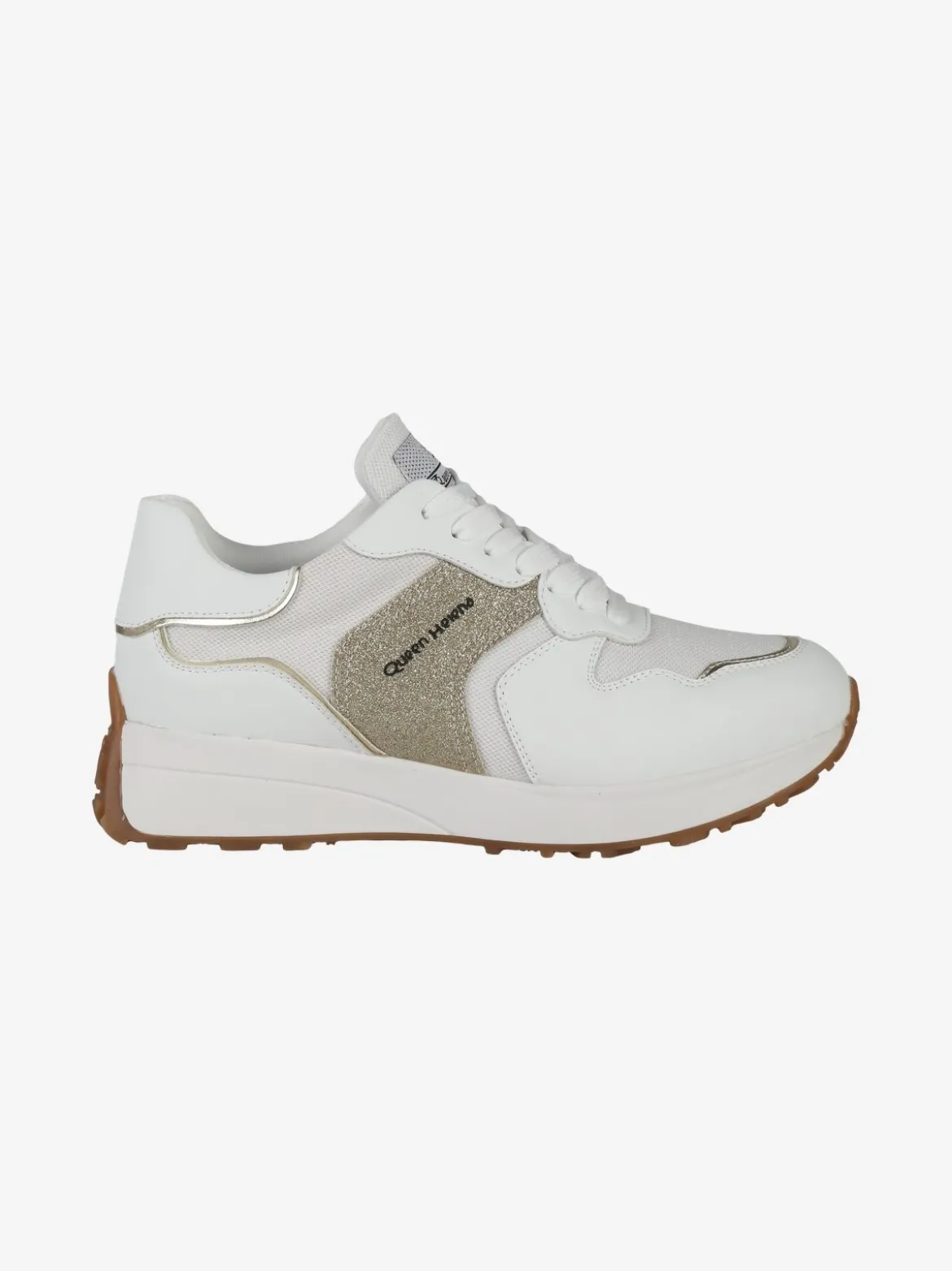 Queen Helena Sneakers donna brillantinata con zeppa