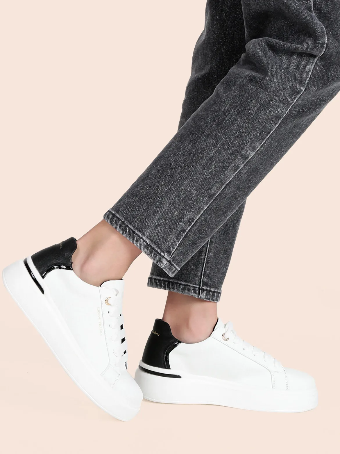 Queen Helena Sneakers donna stringate con suola alta