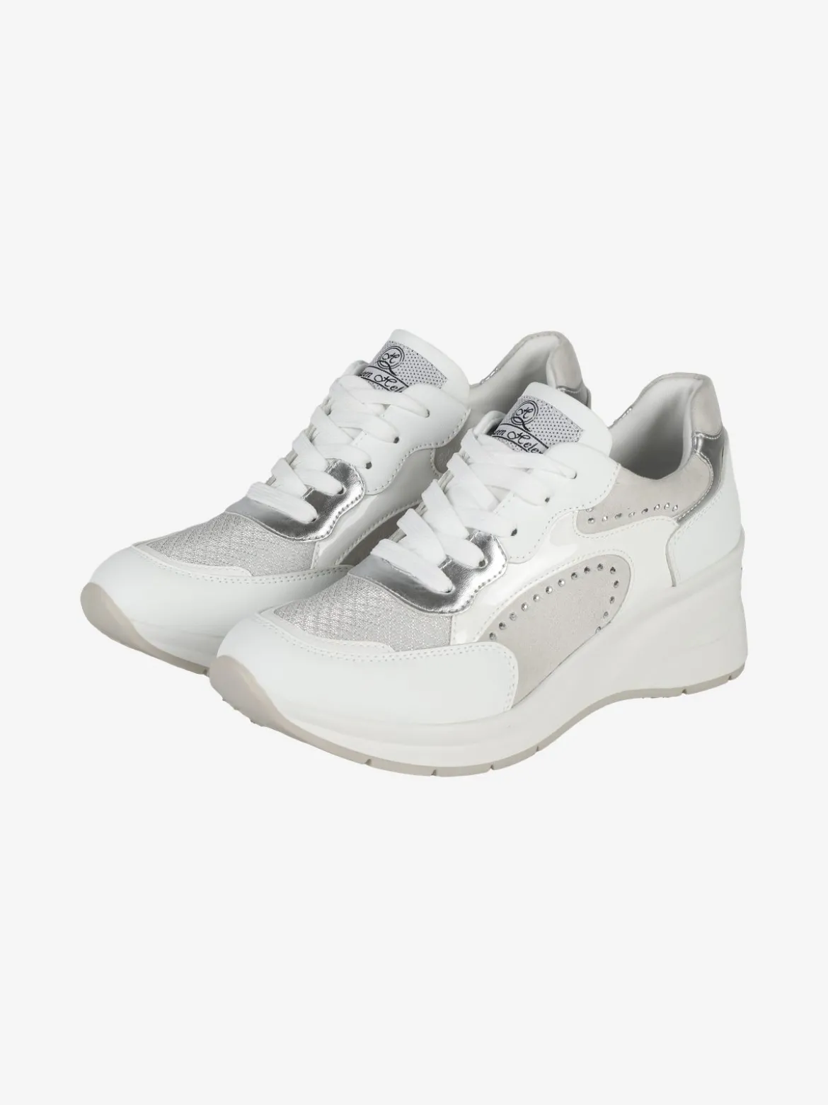 Queen Helena Sneakers donna stringate con zeppa