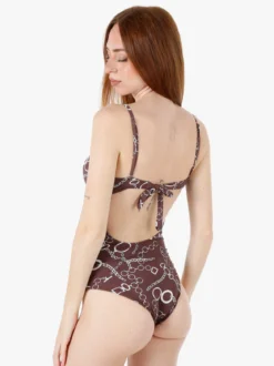 Rai7 Costume da bagno intero da donna con coppe imbottite e con ferretto - marrone