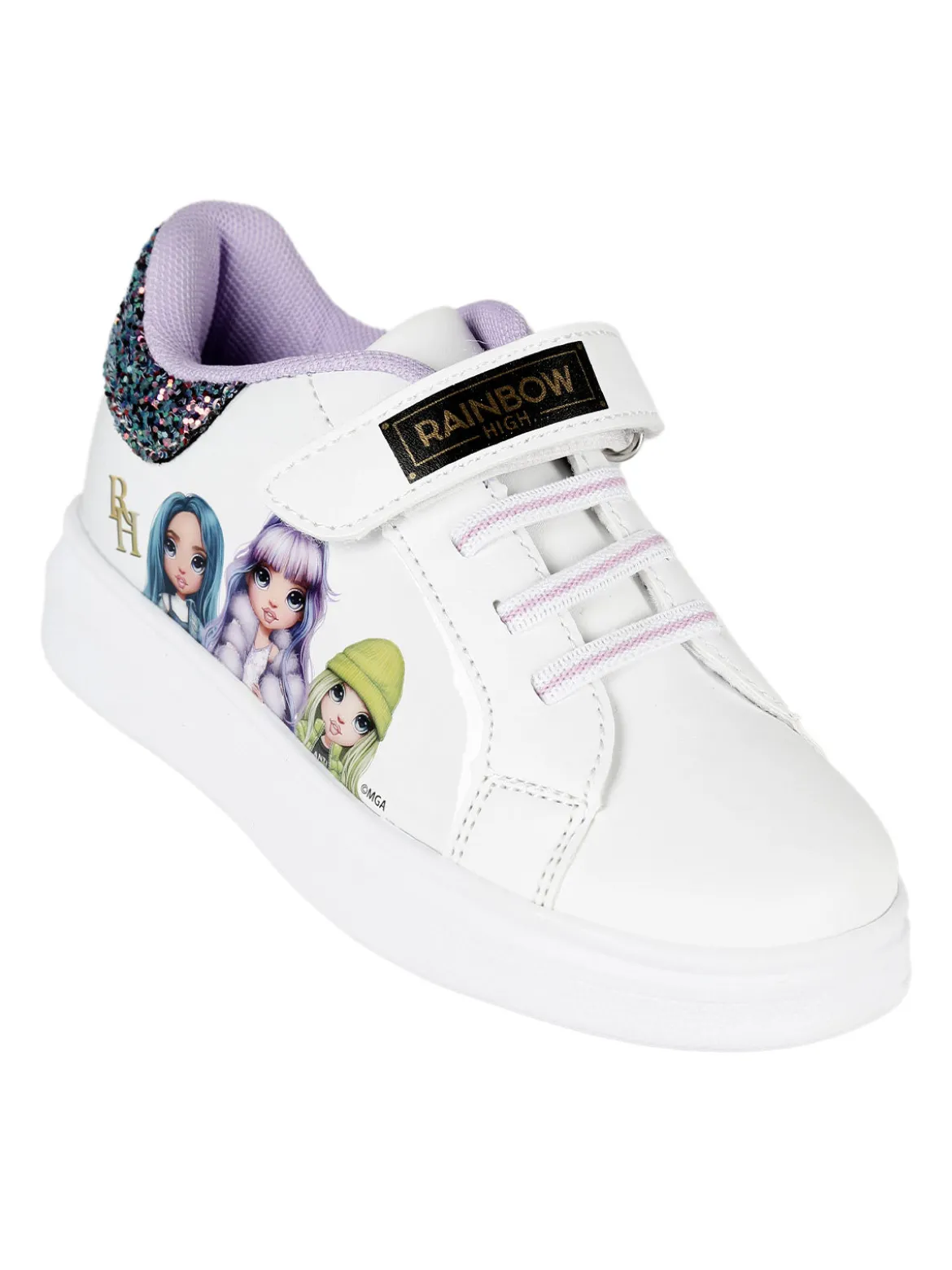 Rainbow Sneakers bambina in ecopelle con strappo