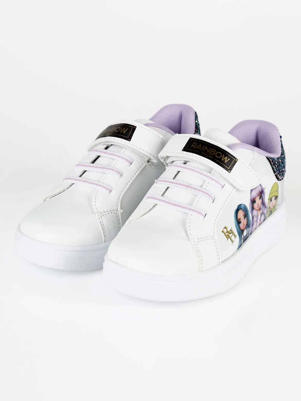 Rainbow Sneakers bambina in ecopelle con strappo