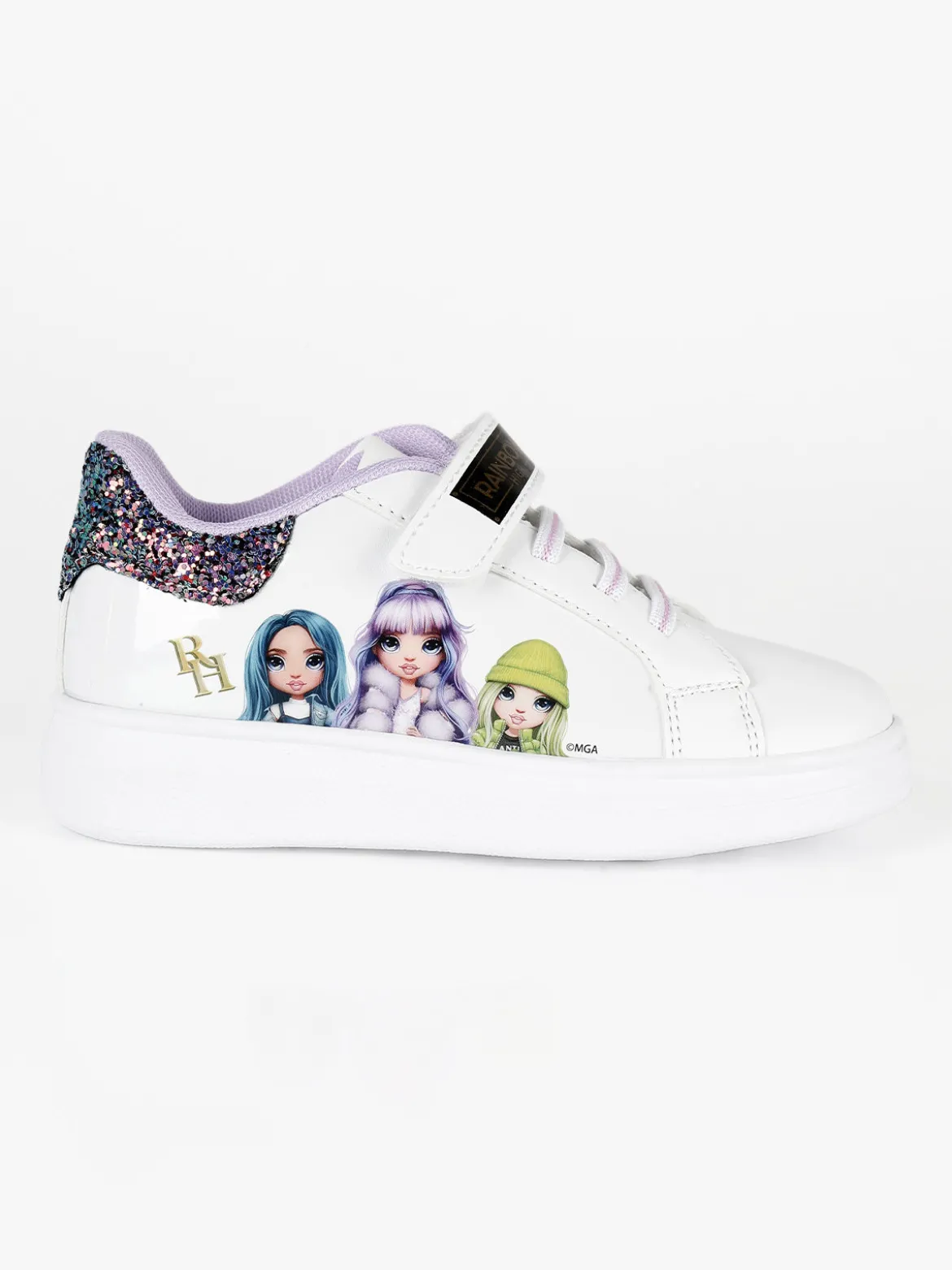 Rainbow Sneakers bambina in ecopelle con strappo
