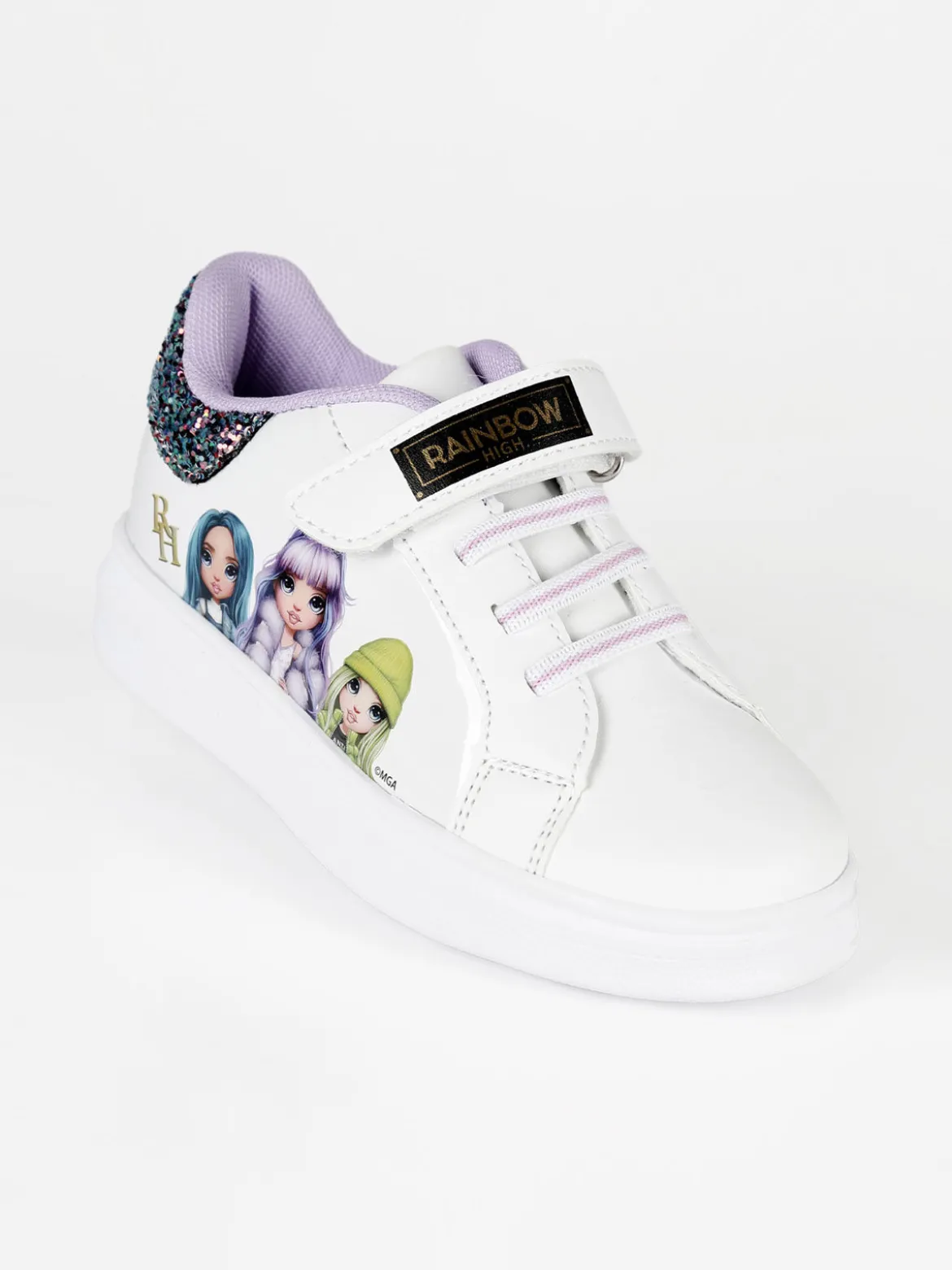 Rainbow Sneakers bambina in ecopelle con strappo