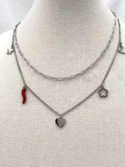 Rejena Collana donna in acciaio con ciondoli