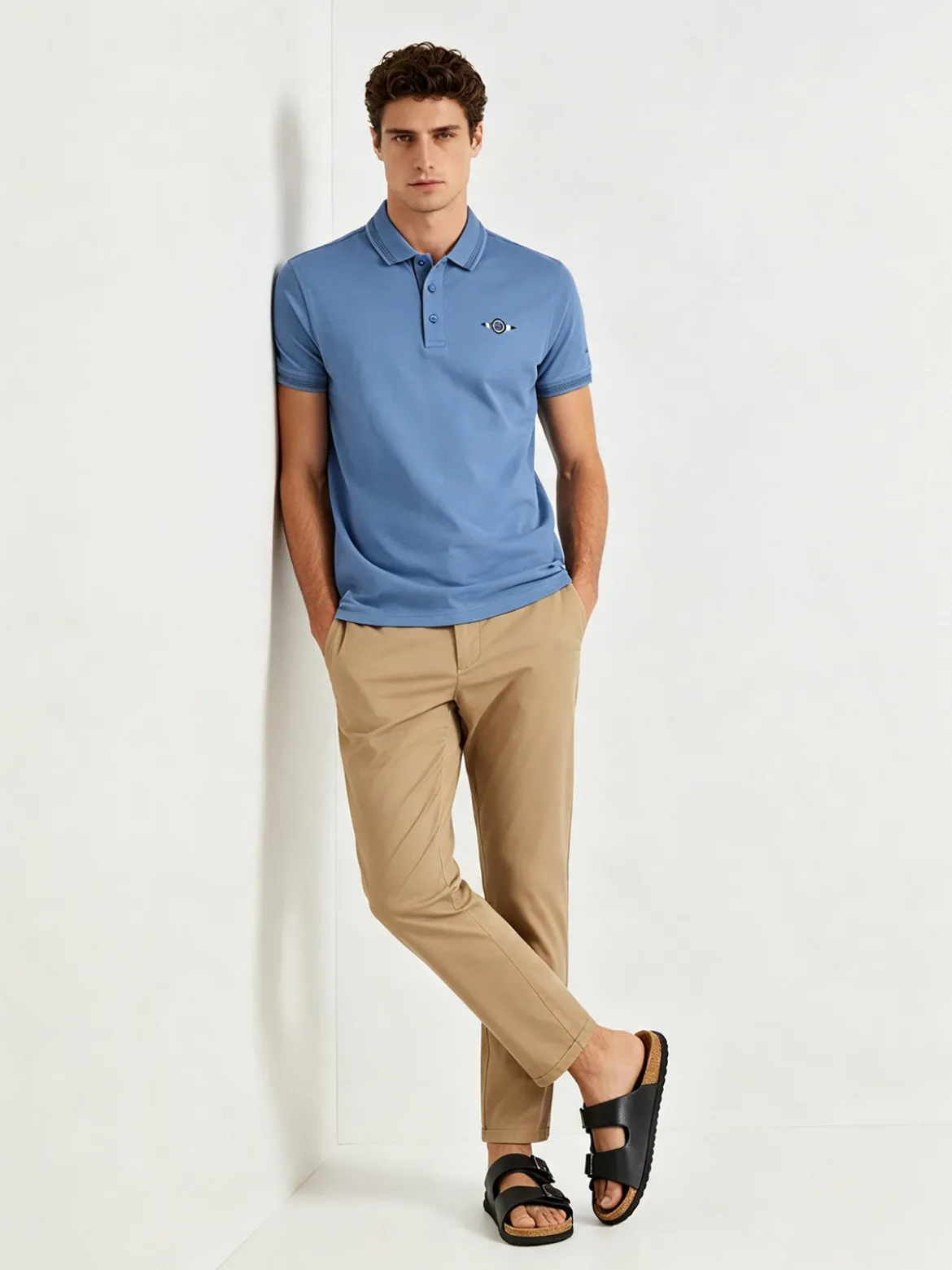 Renato Balestra Polo da uomo in cotone a maniche corte - blu