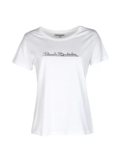 Renato Balestra T-shirt donna in cotone bielastico con logo