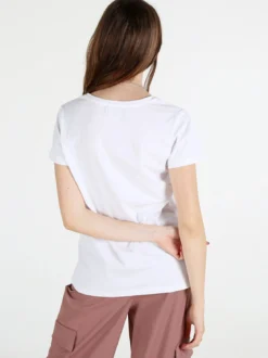 Renato Balestra T-shirt donna in cotone bielastico con scritta e strass