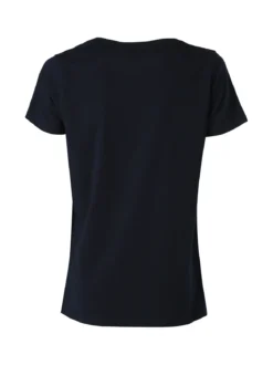 Renato Balestra T-shirt girocollo da donna in cotone con stampa e brillantini - blu scuro