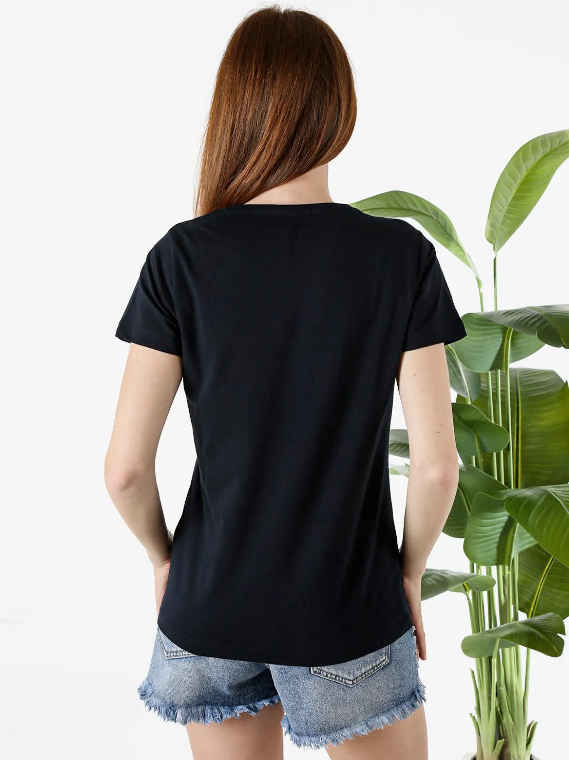 Renato Balestra T-shirt girocollo da donna in cotone con stampa - blu scuro