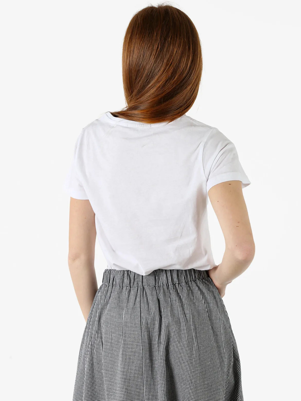 Renato Balestra T-shirt girocollo da donna in cotone con strass e dettagli lurex - bianco