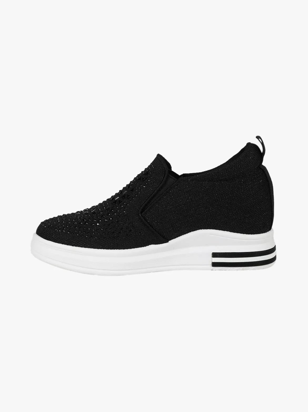 Renda Sneakers da donna in tessuto con zeppa e piccole borchie