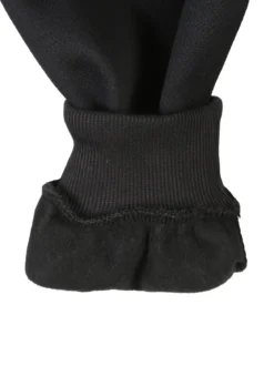 Re Panda Pantaloni cargo da bambino con polsini e interno felpato - nero