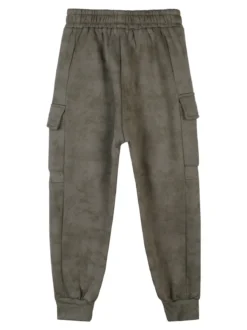 Re Panda Pantaloni da ragazzo con tasconi e polsini - militare