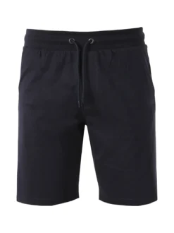 Rifle Bermuda da uomo in felpa di cotone con coulisse - blu scuro