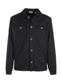 Rifle Giacca camicia da uomo effetto lana con bottoni