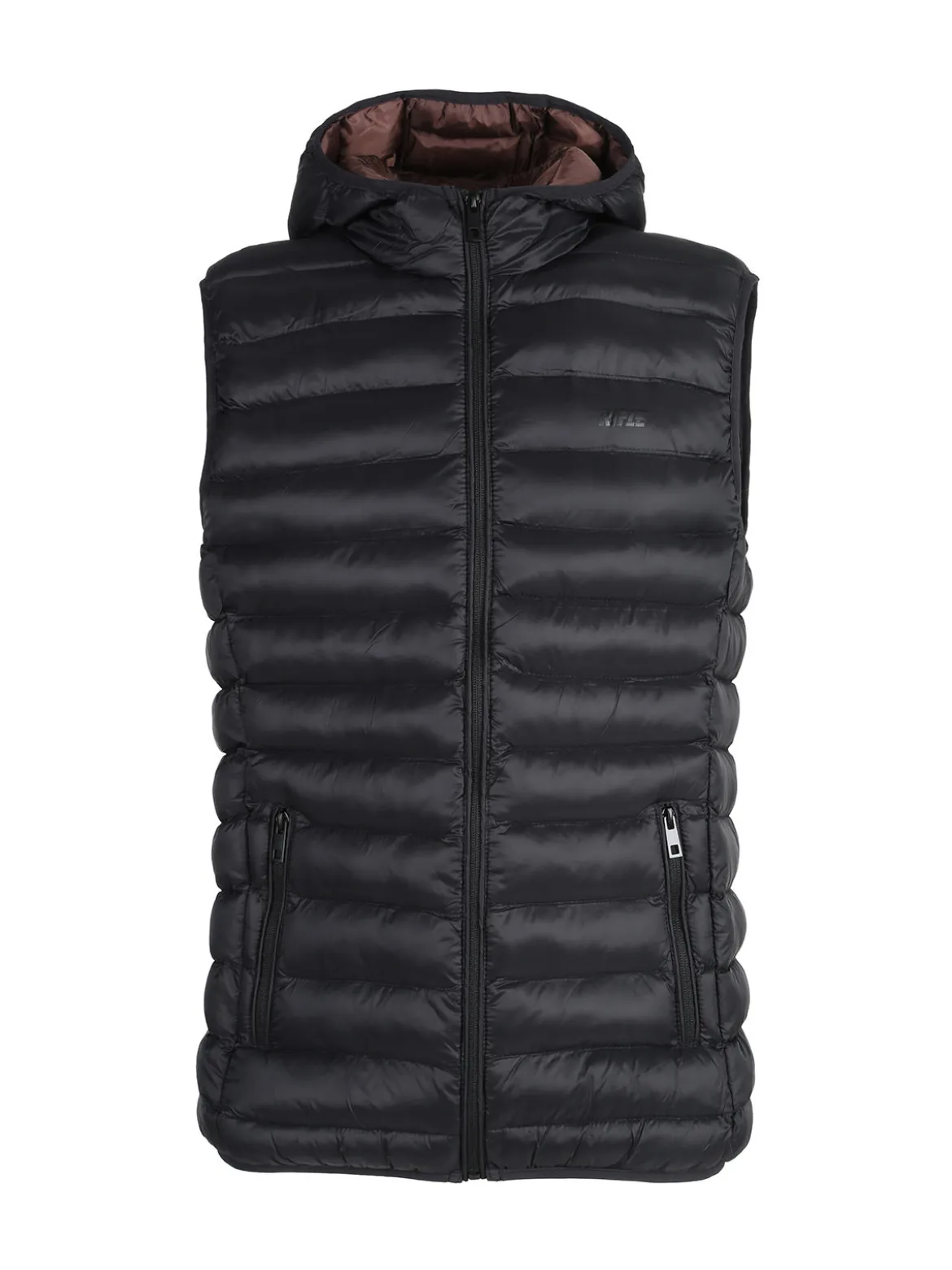Rifle Gilet da uomo imbottito con cappuccio - nero