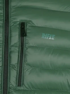Rifle Giubbotto da uomo imbottito con cappuccio e zip - verde