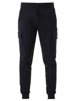 Rifle Pantaloni sportivi da uomo in cotone con tasconi laterali - blu scuro