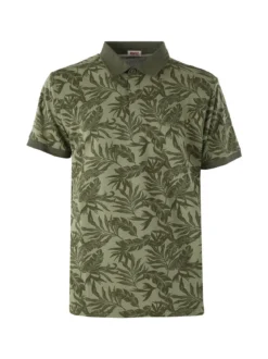 Rifle Polo da uomo in cotone a maniche corte con stampa floreale - verde