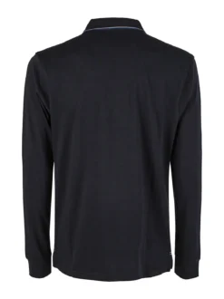 Rifle Polo uomo a maniche lunghe in cotone - blu scuro