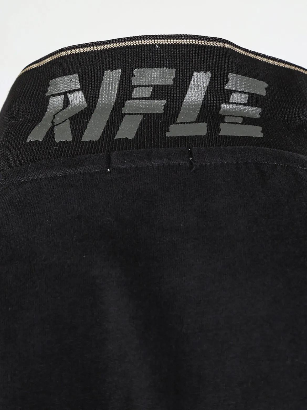 Rifle Polo uomo a maniche lunghe in cotone - nero