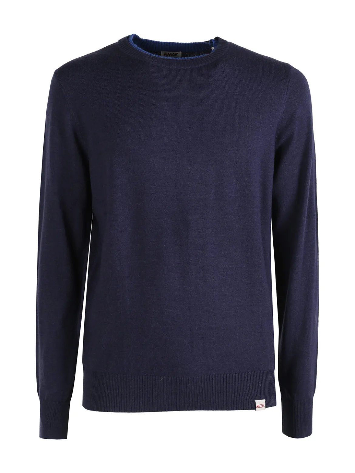 Rifle Pullover girocollo in maglia da uomo misto lana - blu scuro