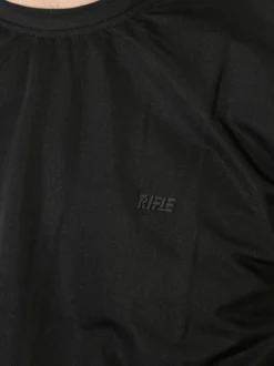 Rifle T-shirt girocollo da uomo in tessuto tecnico - nero