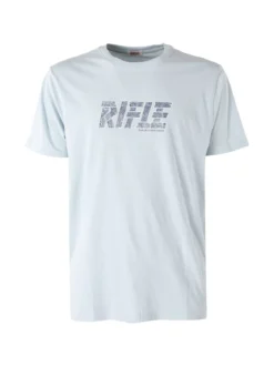 Rifle T-shirt in cotone da uomo con logo - azzurro