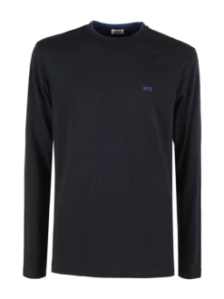 Rifle T-shirt uomo a maniche lunghe in cotone - blu scuro
