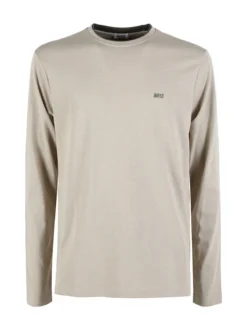 Rifle T-shirt uomo a maniche lunghe in cotone - sabbia