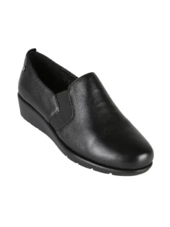 Riposella Mocassini comfort in pelle da donna con zeppa