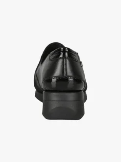 Riposella Mocassini donna in pelle con zeppa - nero