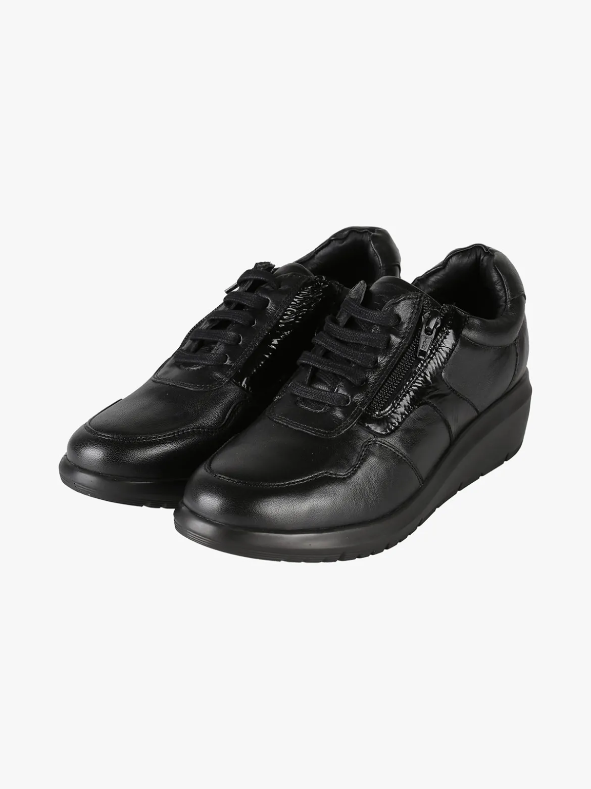 Riposella Scarpe in pelle da donna con lacci e zip