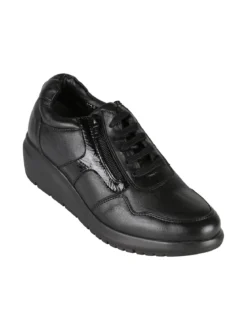 Riposella Scarpe in pelle da donna con lacci e zip