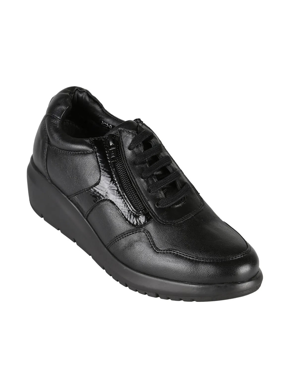 Riposella Scarpe in pelle da donna con lacci e zip