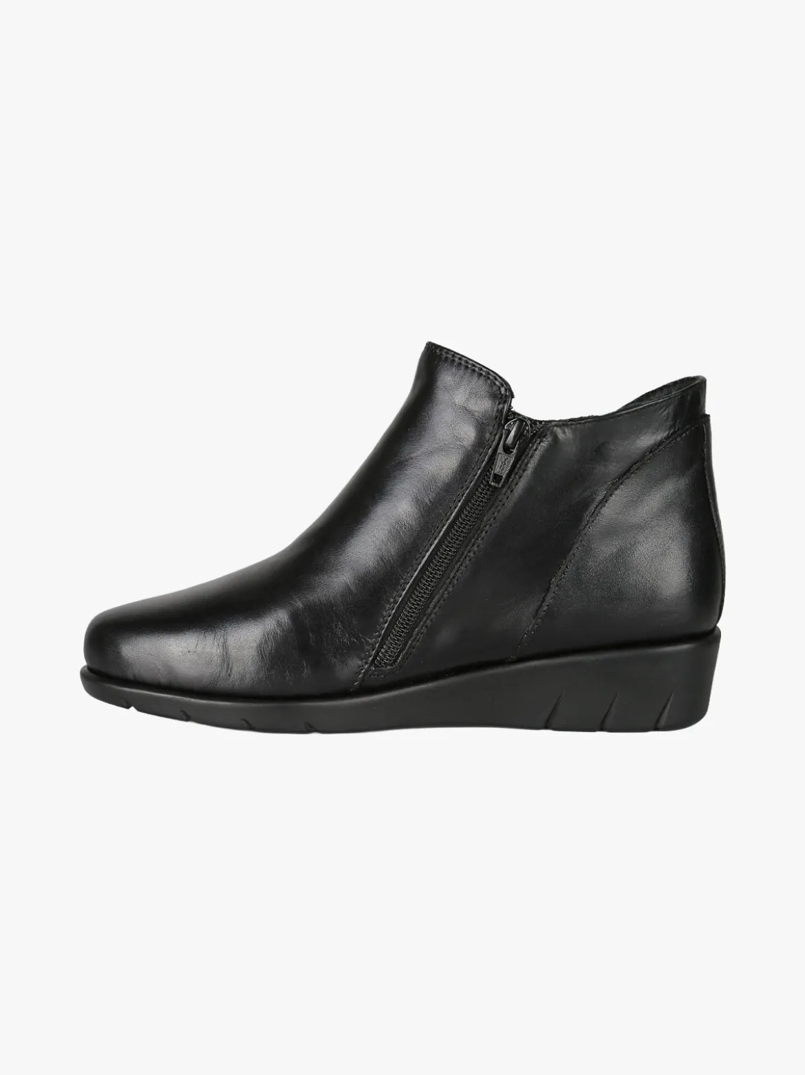Riposella Stivaletti donna in pelle con zeppa - nero