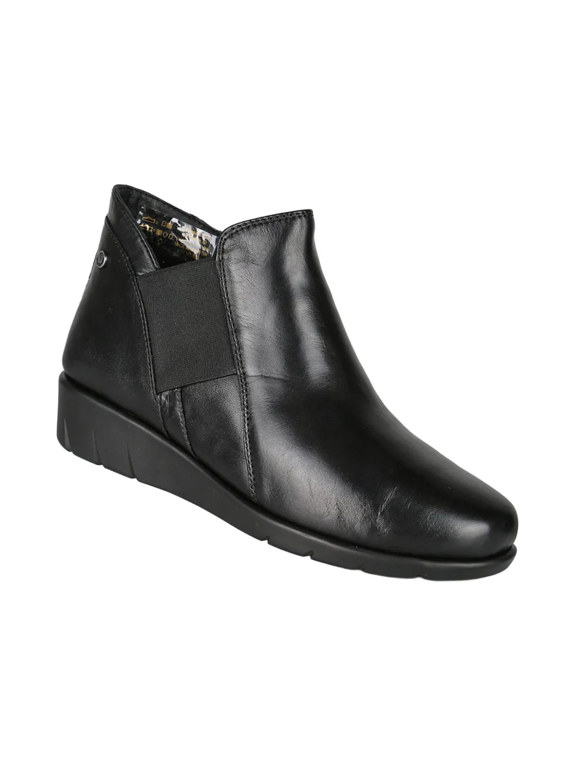 Riposella Stivaletti donna in pelle con zeppa - nero
