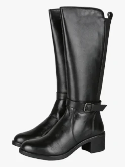 Riposella Stivali in pelle da donna con tacco - nero