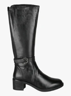 Riposella Stivali in pelle da donna con tacco - nero