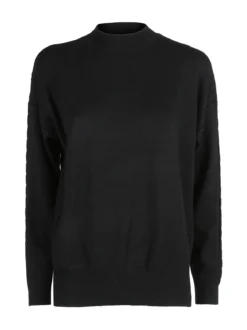 Rossamiss Pullover donna oversize in maglia a trecce - nero