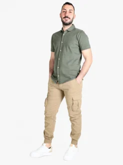 Ross Kemp Pantaloni cargo da uomo con polsini e zip sul finale