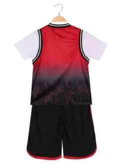 Run Boy Completo corto da ragazzo sportivo con t-shirt e bermuda - rosso