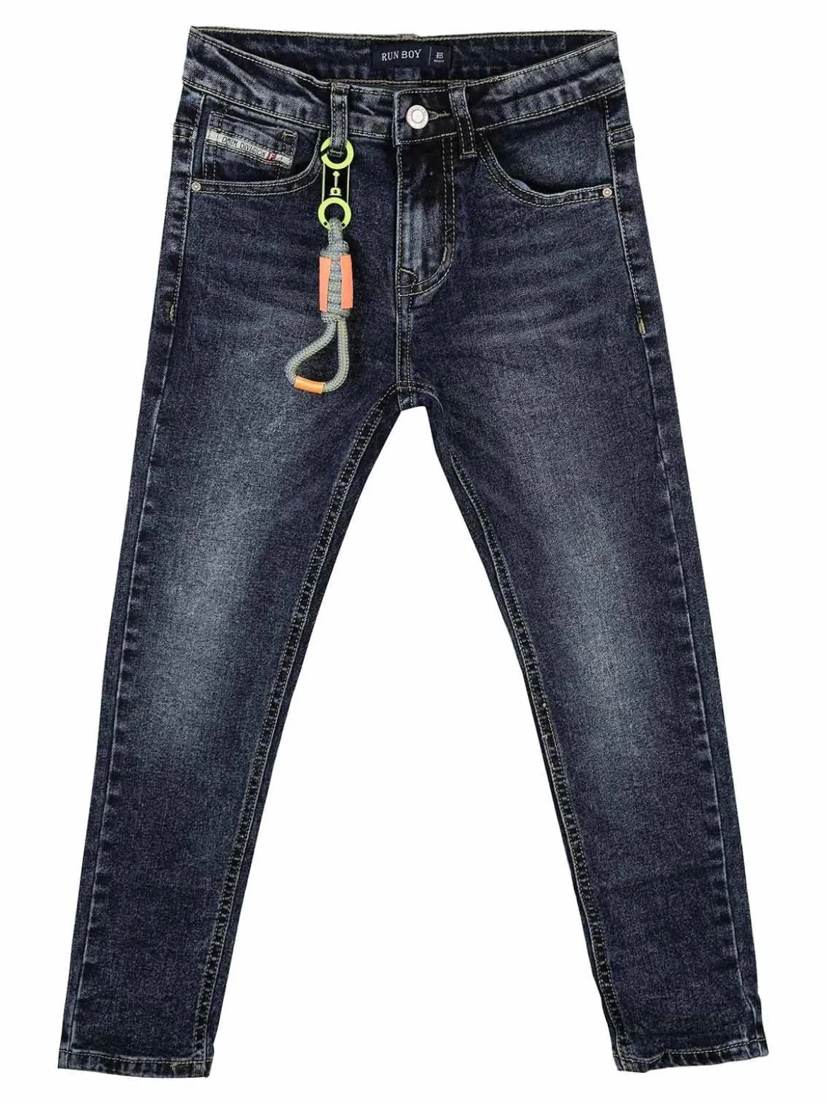 Run Boy Jeans da bambino slim fit con laccetto decorativo