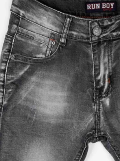 Run Boy Jeans grigi con strappi